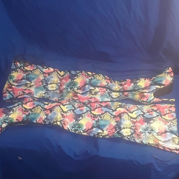 RAINBOW PYTHON LACE-UP STILETTO OVER-THE-KNEE BOOTS - Picture 4 of 8